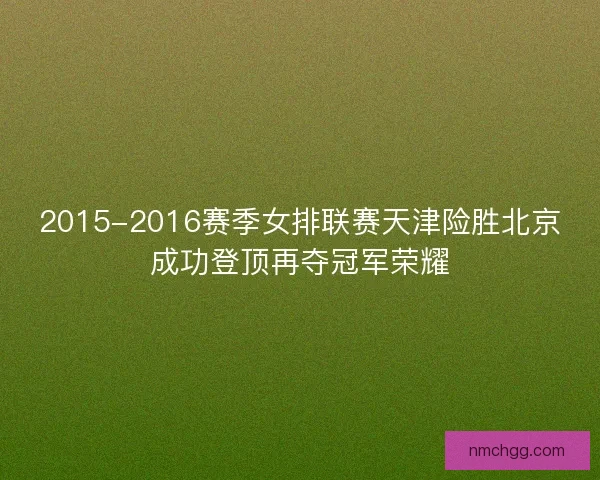 2015-2016赛季女排联赛天津险胜北京成功登顶再夺冠军荣耀